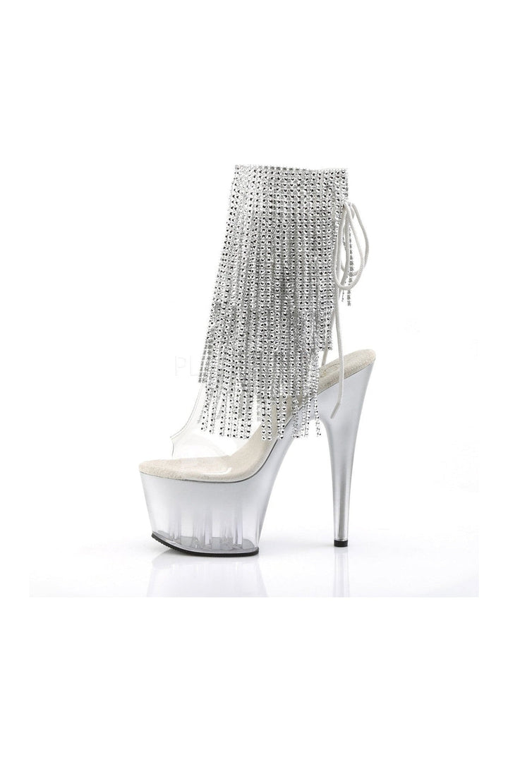 ADORE-1017RSFT Platform Boot | Clear Vinyl-Pleaser-Ankle Boots-SEXYSHOES.COM