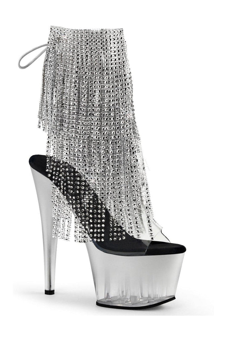 Pleaser ADORE-1017RSFT Platform Boot in Clear Vinyl from SexyShoes.com