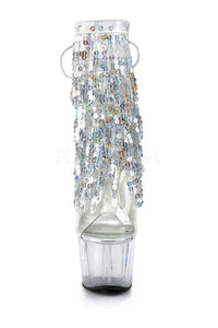 Pleaser ADORE-1017SQF Platform Boot in Clear Vinyl
