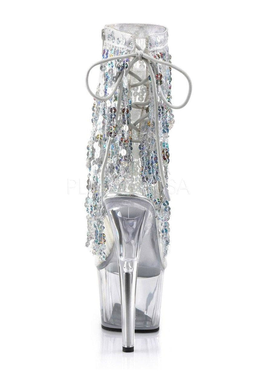 Pleaser ADORE-1017SQF Platform Boot in Clear Vinyl