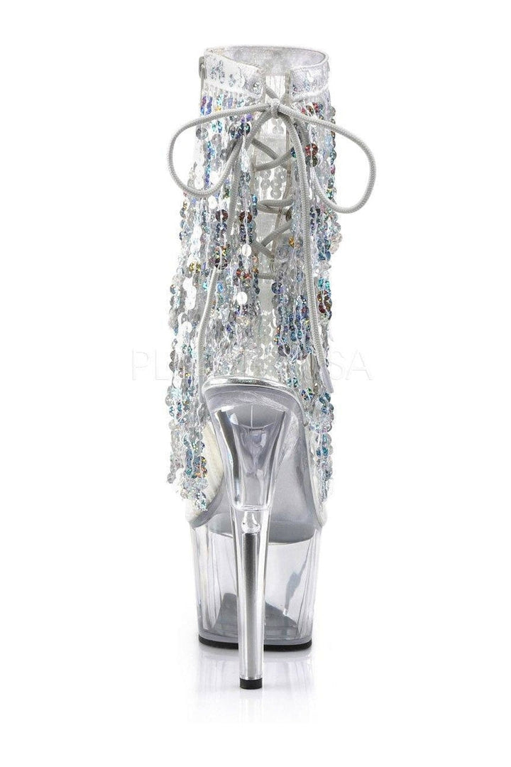 ADORE-1017SQF Platform Boot | Clear Vinyl-Pleaser-Ankle Boots-SEXYSHOES.COM