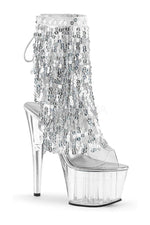 ADORE-1017SQF Platform Boot  | Clear Vinyl