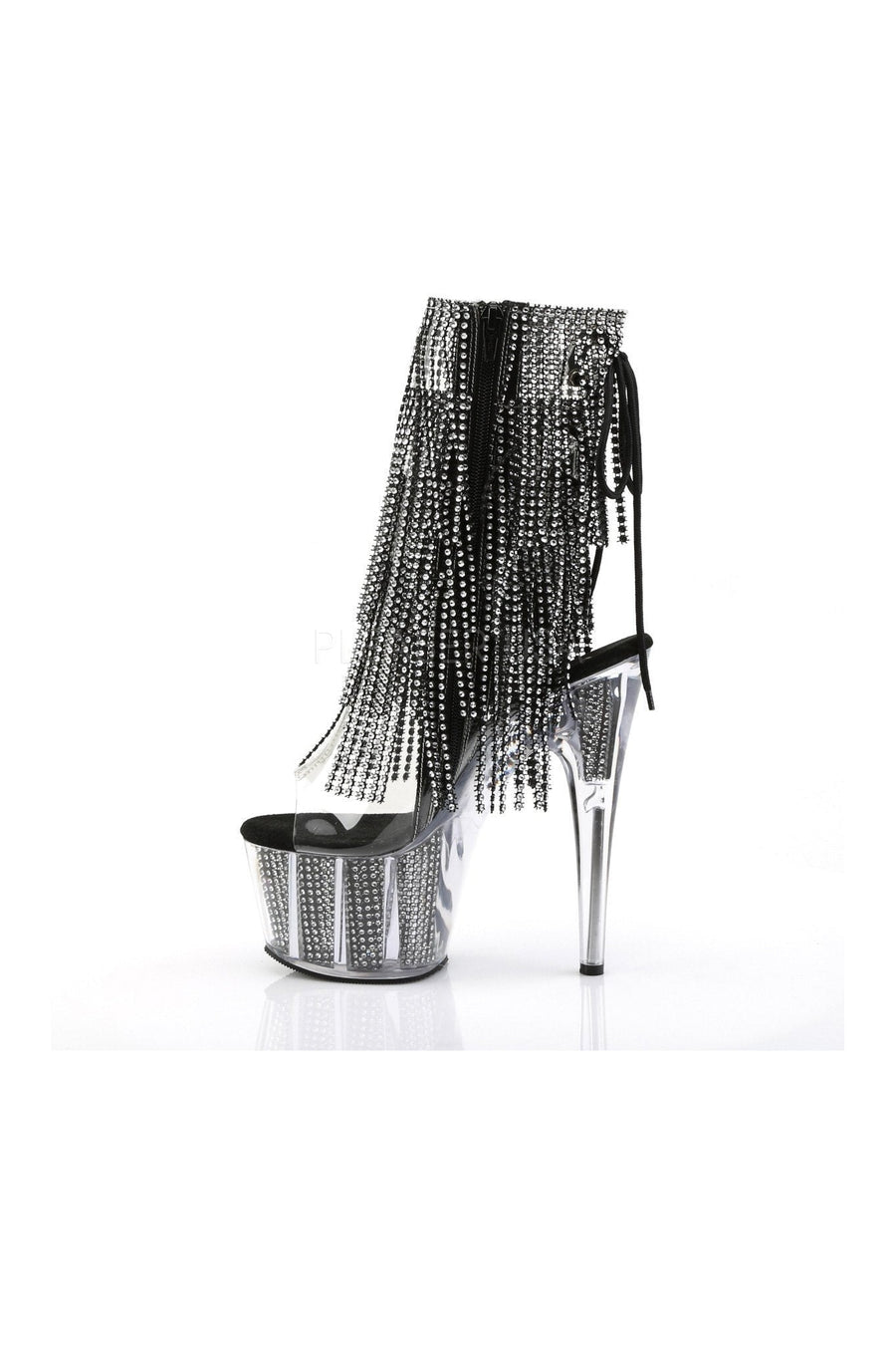 Pleaser ADORE-1017SRS Platform Boot in Black Vinyl