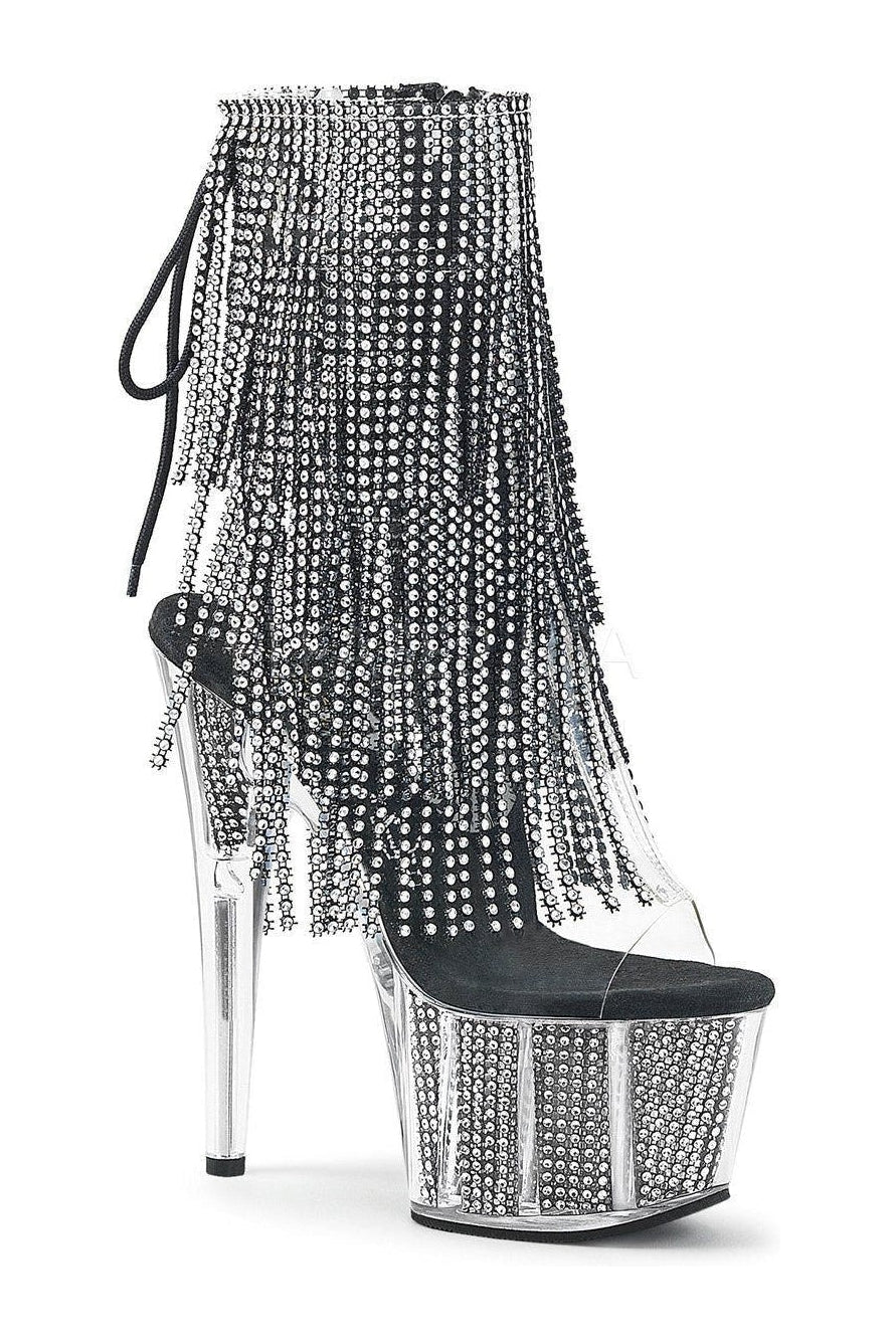 Pleaser ADORE-1017SRS Platform Boot in Black Vinyl from SexyShoes.com