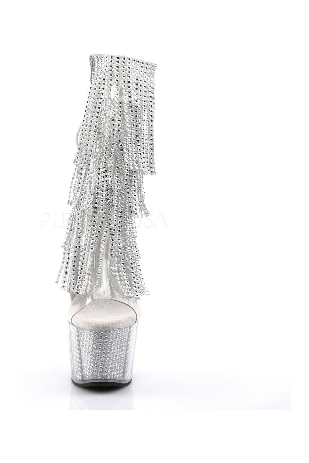 Pleaser ADORE-1017SRS Platform Boot in Clear Vinyl