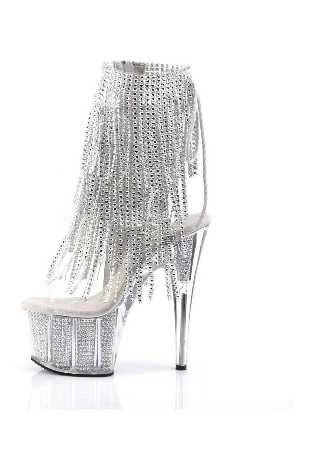 Pleaser ADORE-1017SRS Platform Boot in Clear Vinyl