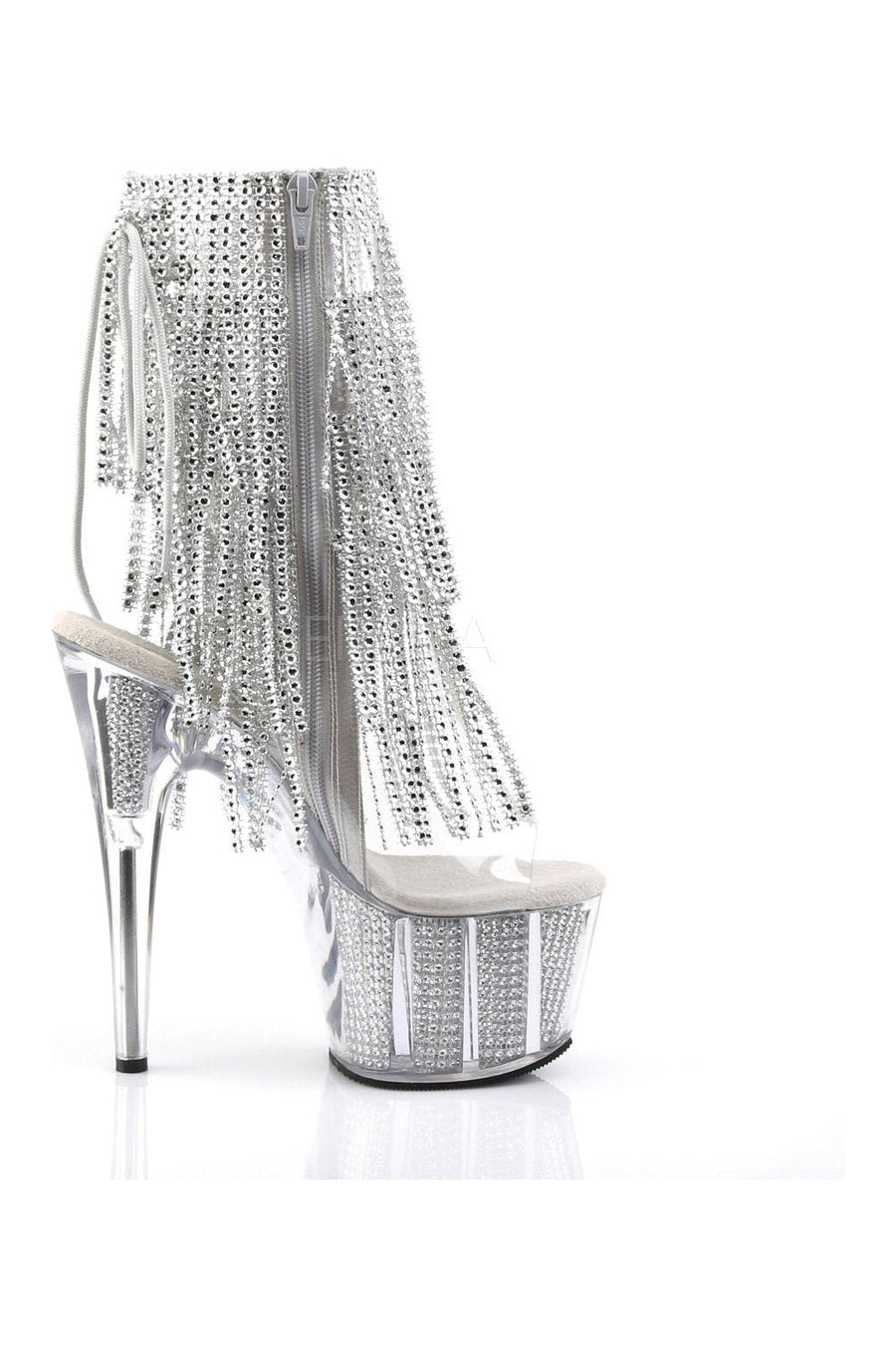 Pleaser ADORE-1017SRS Platform Boot in Clear Vinyl