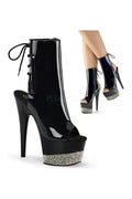 ADORE-1018-3 Platform Boot  | Black Patent