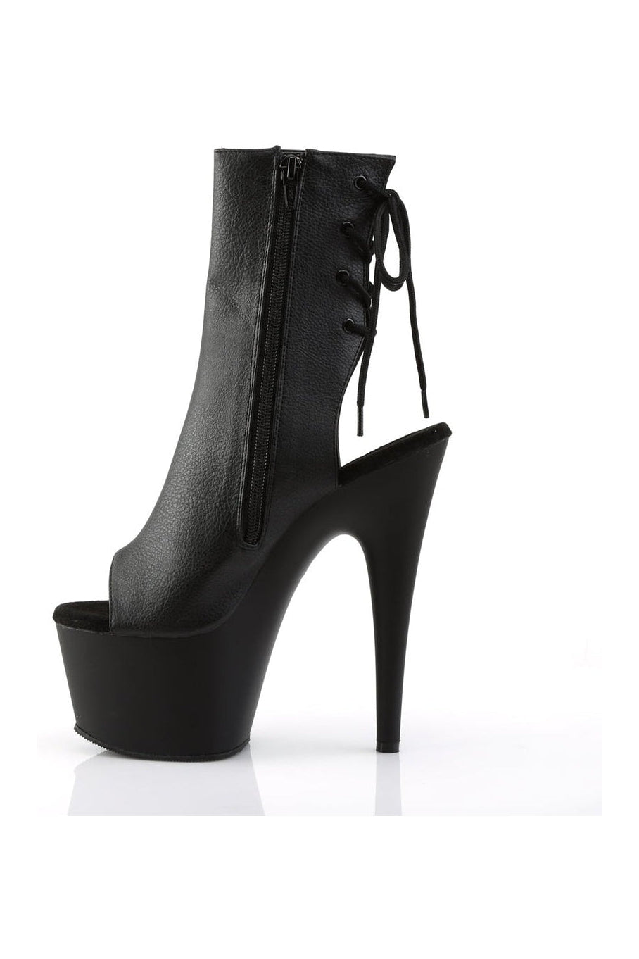 Pleaser ADORE-1018 Platform Boot in Black Faux Leather