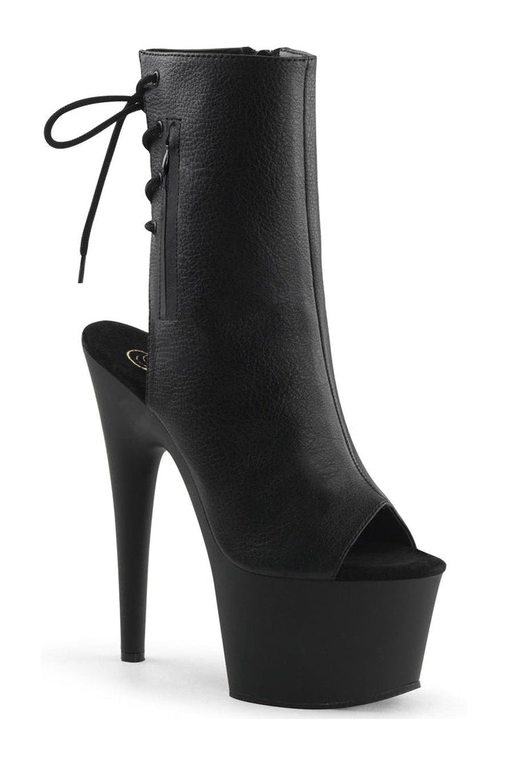 Pleaser ADORE-1018 Platform Boot in Black Faux Leather from SexyShoes.com