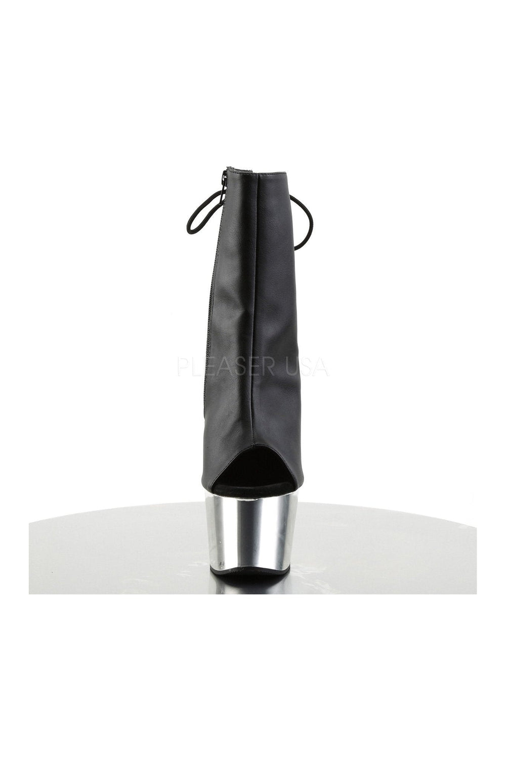 ADORE-1018 Platform Boot | Black Faux Leather-Pleaser-Ankle Boots-SEXYSHOES.COM