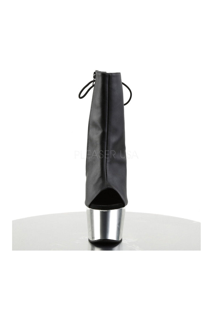 ADORE-1018 Platform Boot | Black Faux Leather-Pleaser-Ankle Boots-SEXYSHOES.COM