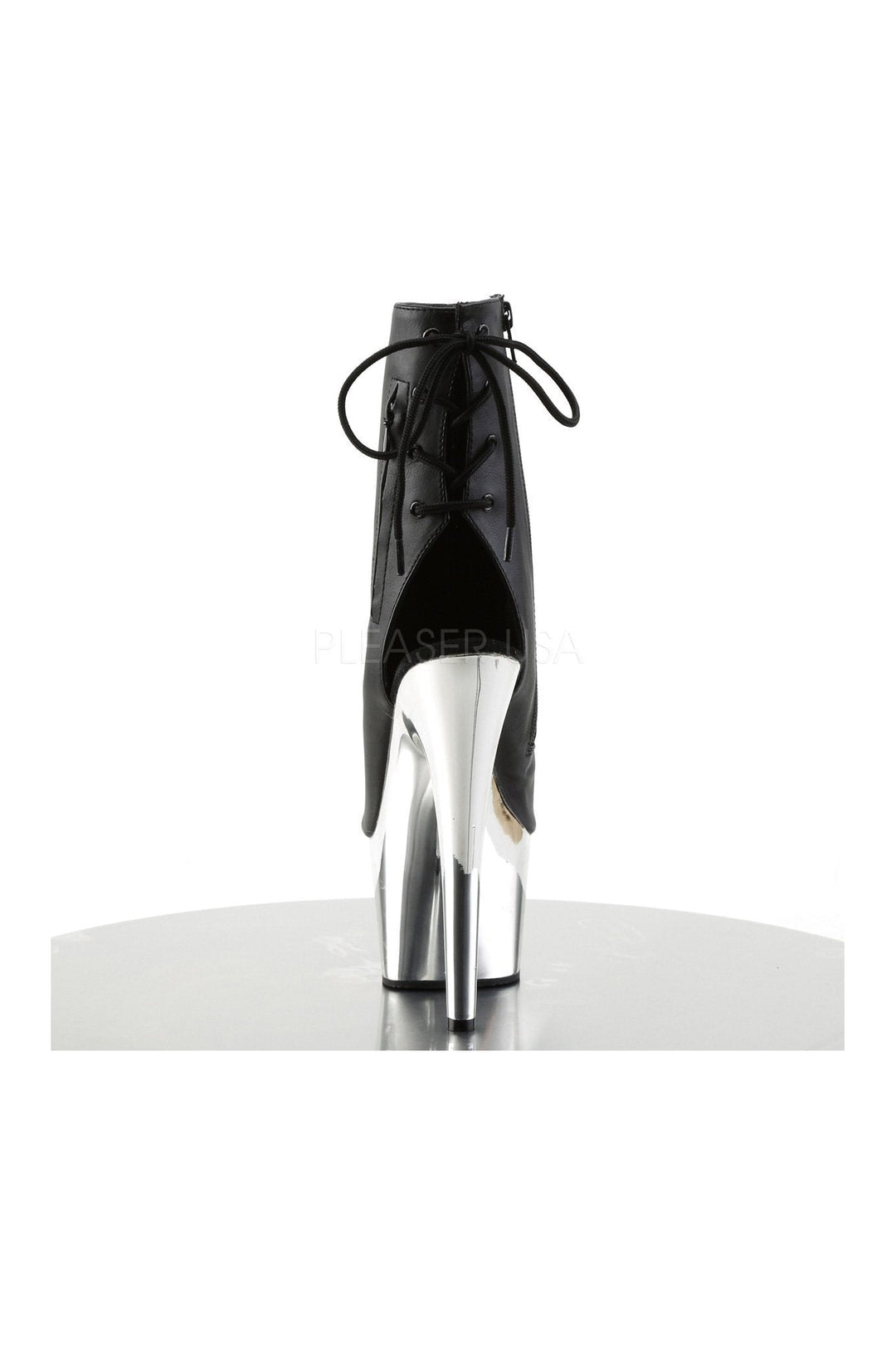 ADORE-1018 Platform Boot | Black Faux Leather-Pleaser-Ankle Boots-SEXYSHOES.COM