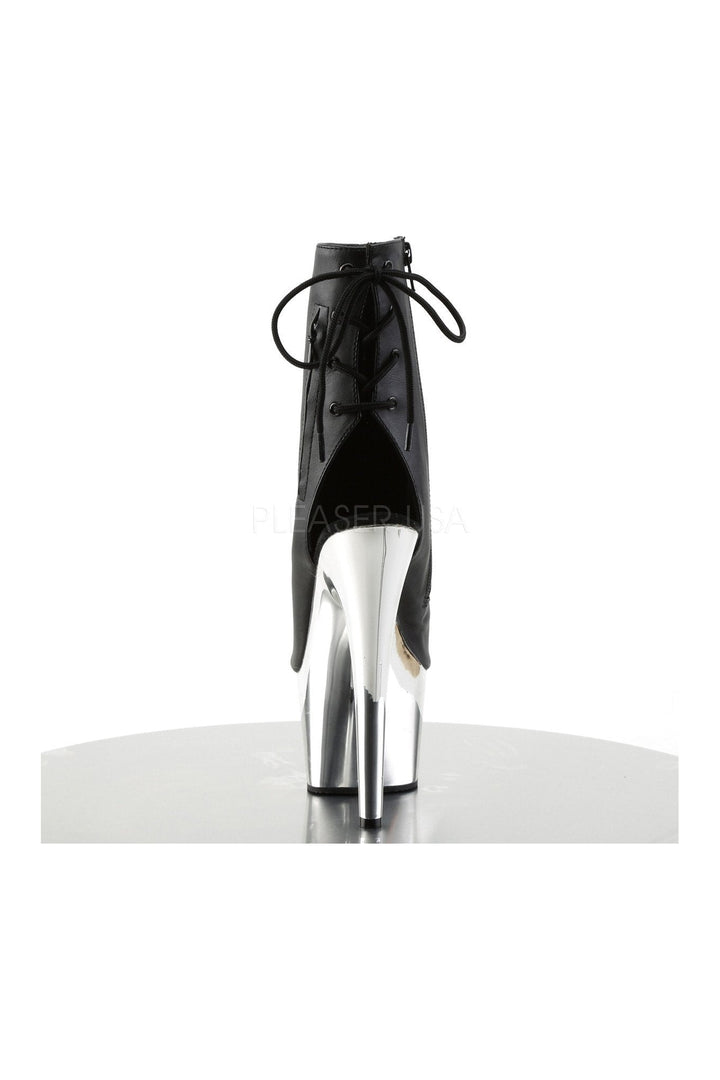 ADORE-1018 Platform Boot | Black Faux Leather-Pleaser-Ankle Boots-SEXYSHOES.COM
