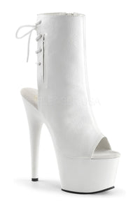 Pleaser ADORE-1018 Platform Boot in White Faux Leather from SexyShoes.com