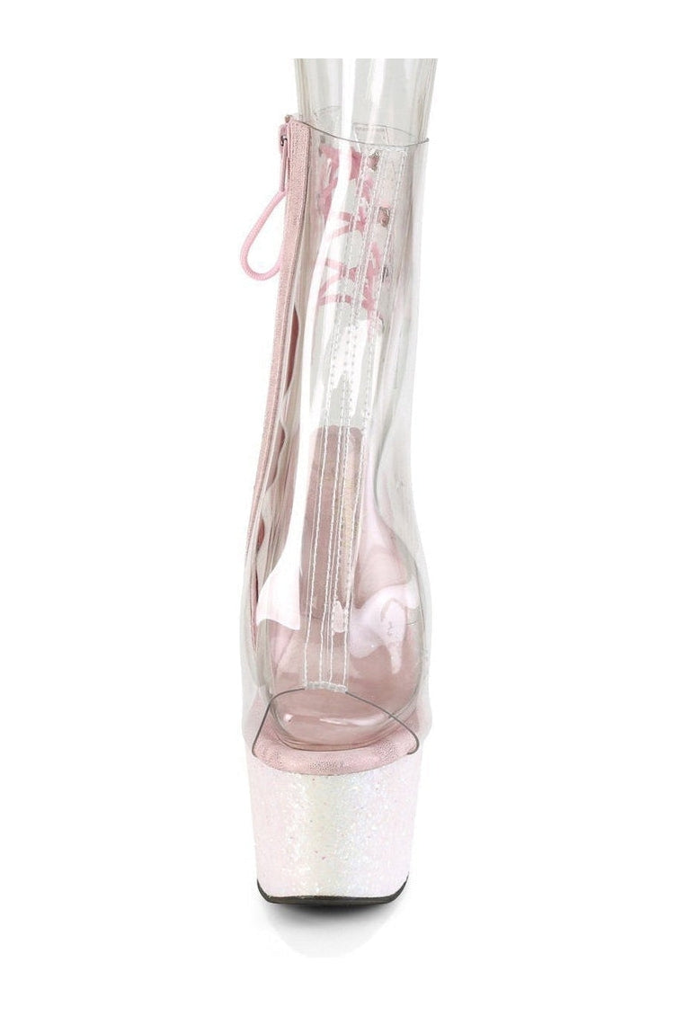 Pleaser ADORE-1018C Exotic Boot in Clear Vinyl