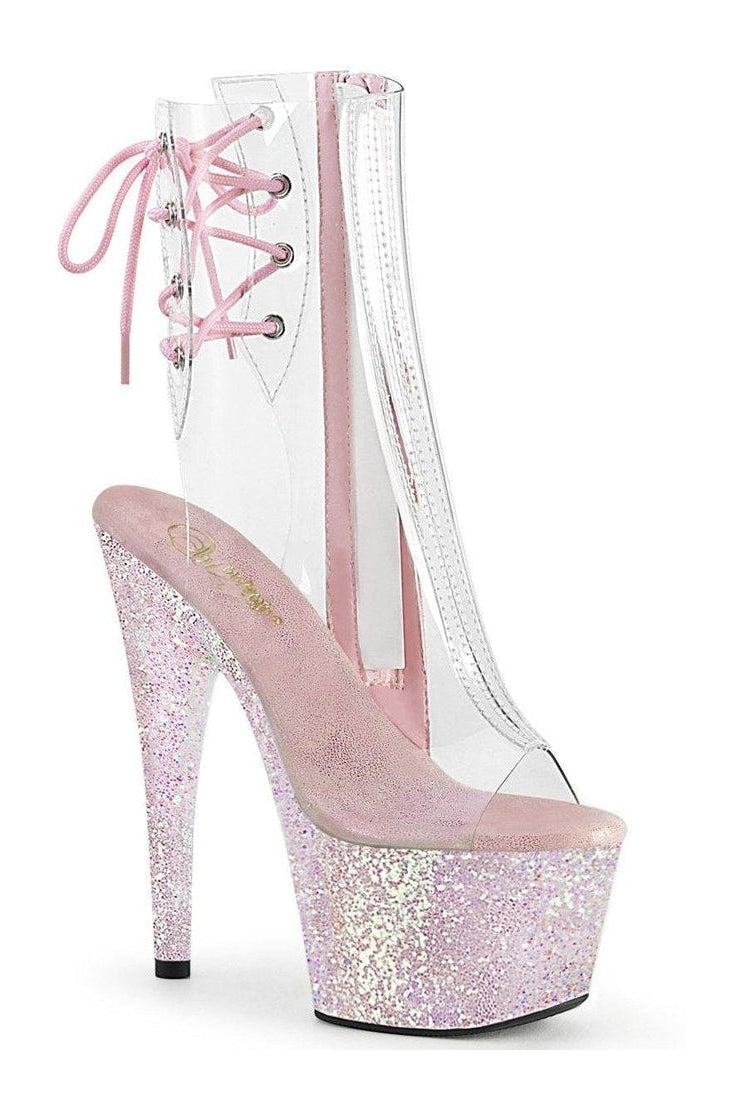 Pleaser ADORE-1018C Exotic Boot in Clear Vinyl from SexyShoes.com