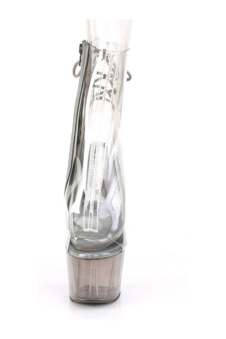 Pleaser ADORE-1018CT Exotic Boot in Clear Vinyl