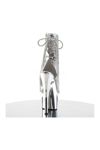 Pleaser ADORE-1018DCS Platform Boot in Silver Faux Leather