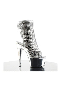 Pleaser ADORE-1018DCS Platform Boot in Silver Faux Leather