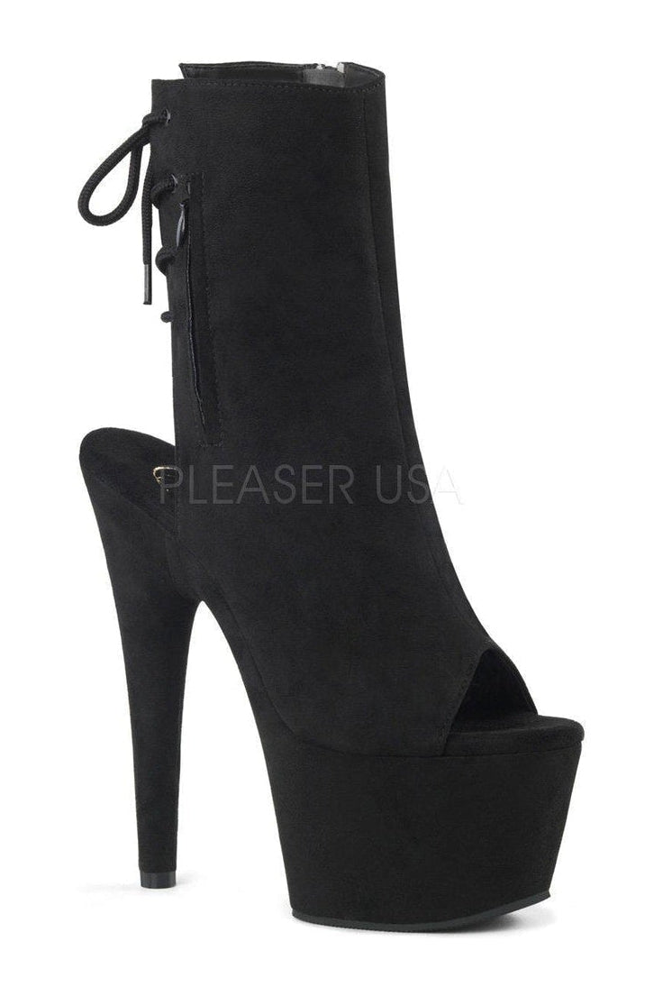 Pleaser ADORE-1018FS Platform Boot in Black Faux Leather from SexyShoes.com
