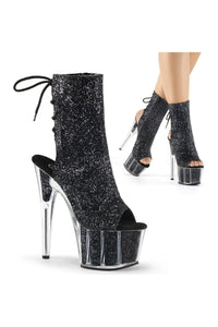 Pleaser ADORE-1018G Platform Boot in Black Glitter from SexyShoes.com