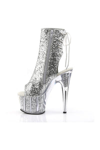 Pleaser ADORE-1018G Platform Boot in Silver Glitter