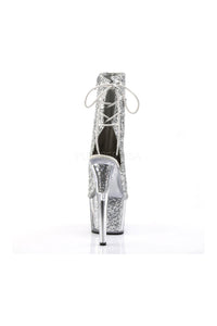 Pleaser ADORE-1018G Platform Boot in Silver Glitter