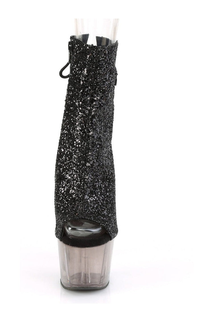 Pleaser ADORE-1018GT Exotic Boot in Black Glitter