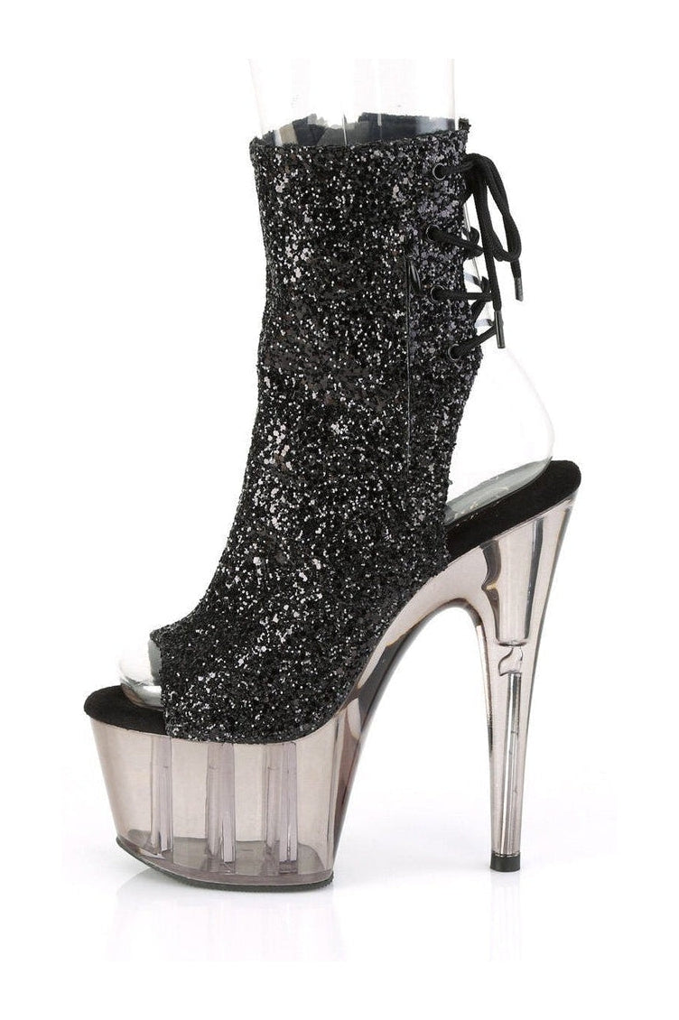 Pleaser ADORE-1018GT Exotic Boot in Black Glitter