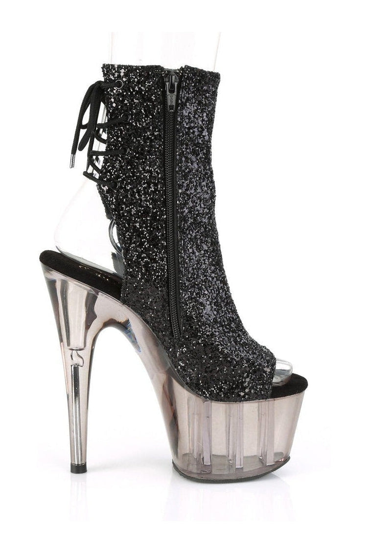 Pleaser ADORE-1018GT Exotic Boot in Black Glitter