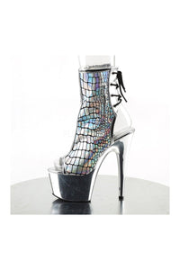 Pleaser ADORE-1018HG Platform Boot in Silver Faux Leather