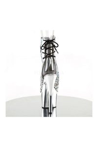 ADORE-1018HG Platform Boot | Silver Faux Leather-Pleaser-Ankle Boots-SEXYSHOES.COM