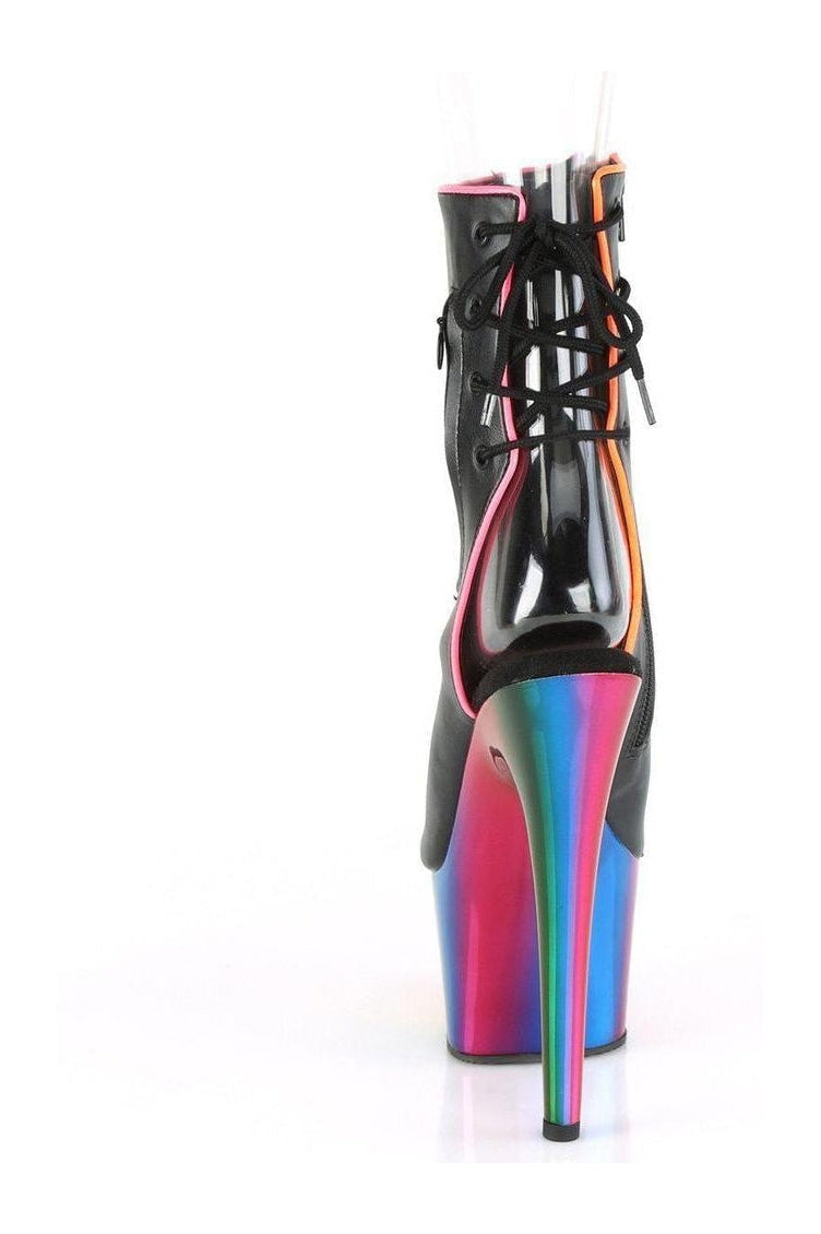 Pleaser ADORE-1018RC-02 Ankle Boot in Black Faux Leather