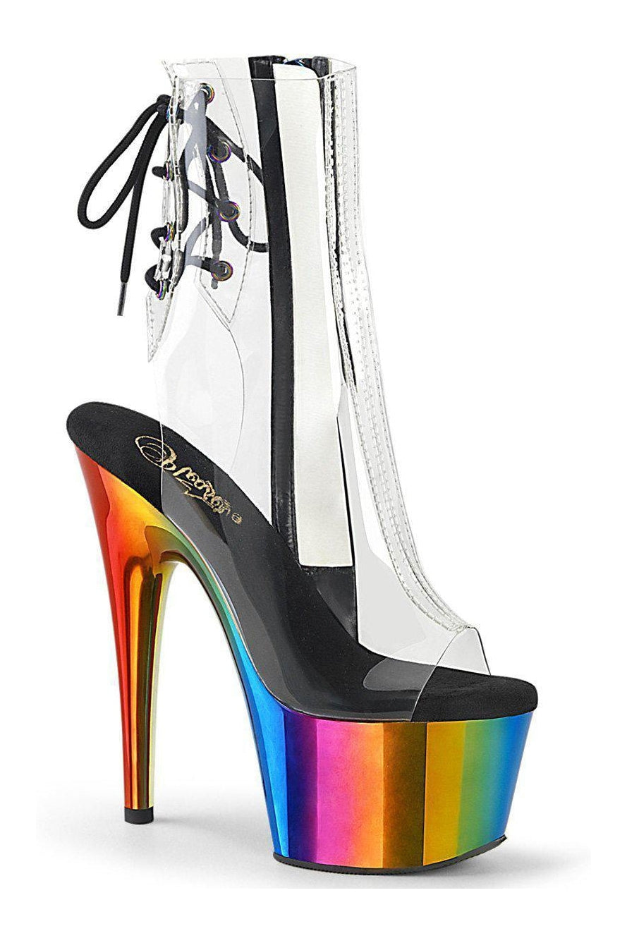 ADORE-1018RC Ankle Boot | Clear Vinyl-Ankle Boots-Pleaser-Clear-10-Vinyl-SEXYSHOES.COM