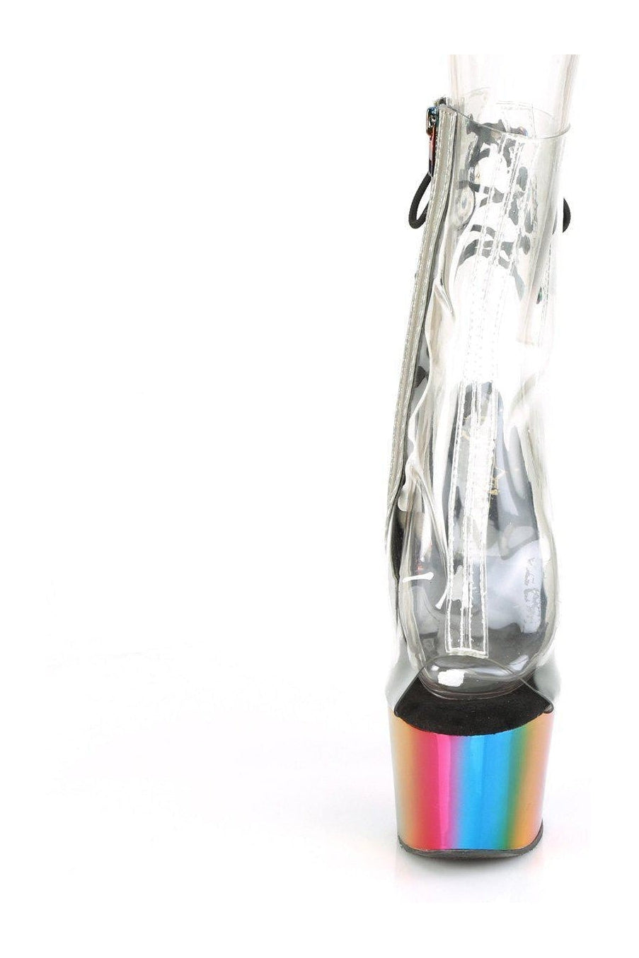 Pleaser ADORE-1018RC Ankle Boot in Clear Vinyl