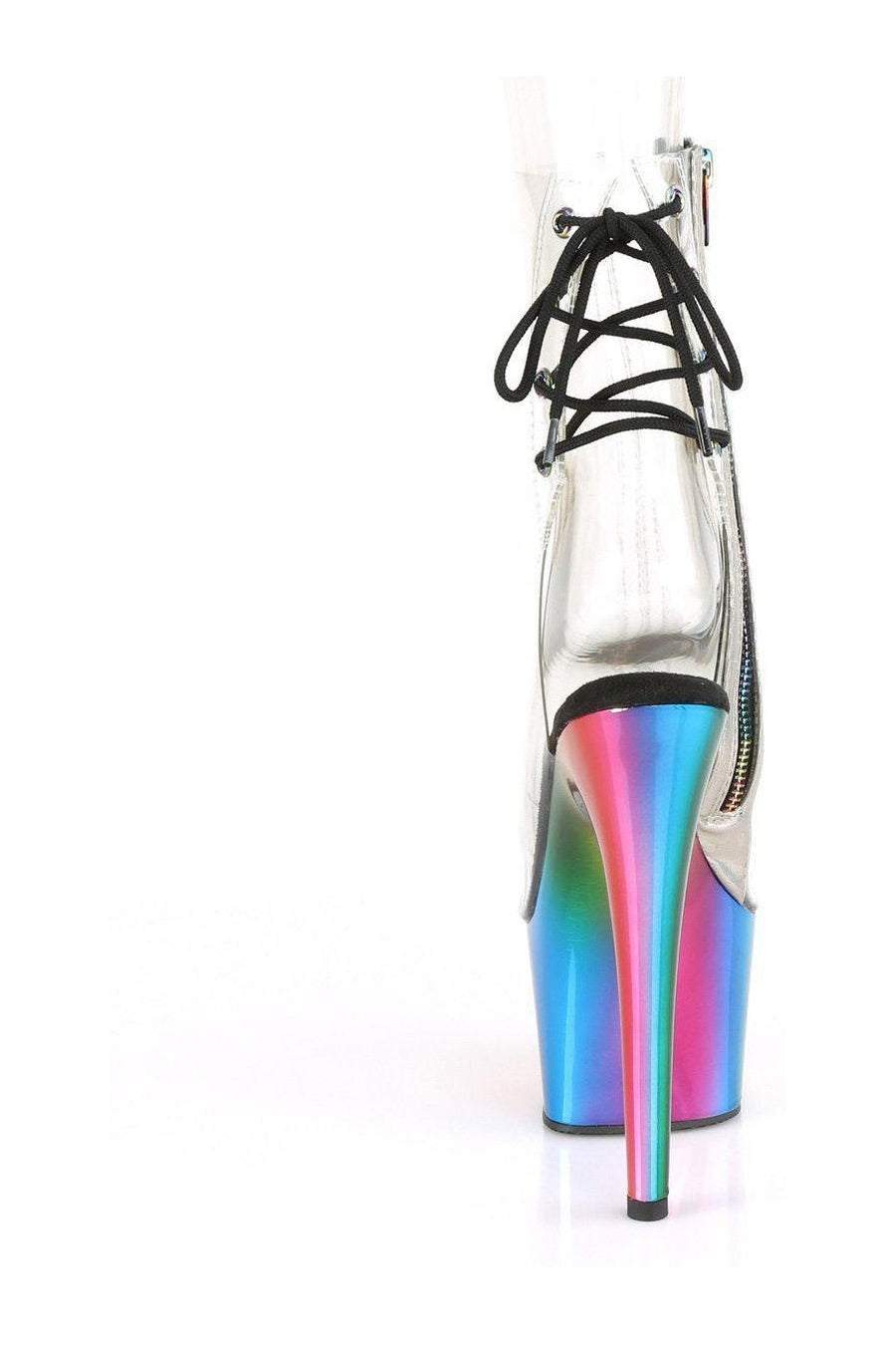 Pleaser ADORE-1018RC Ankle Boot in Clear Vinyl