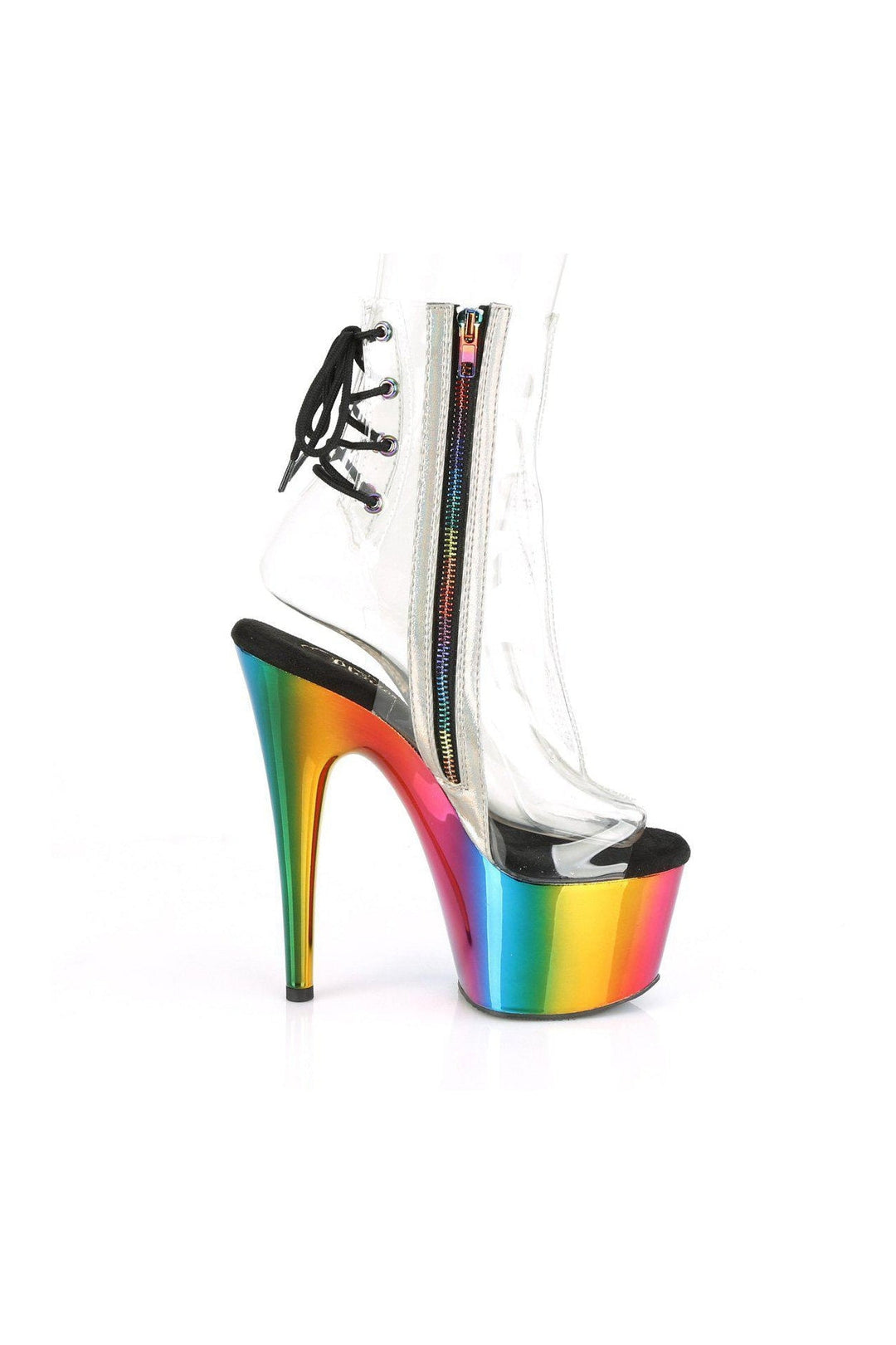 Pleaser ADORE-1018RC Ankle Boot in Clear Vinyl