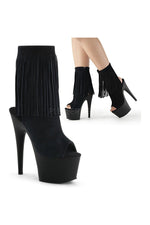 ADORE-1019 Platform Boot  | Black Genuine Leather