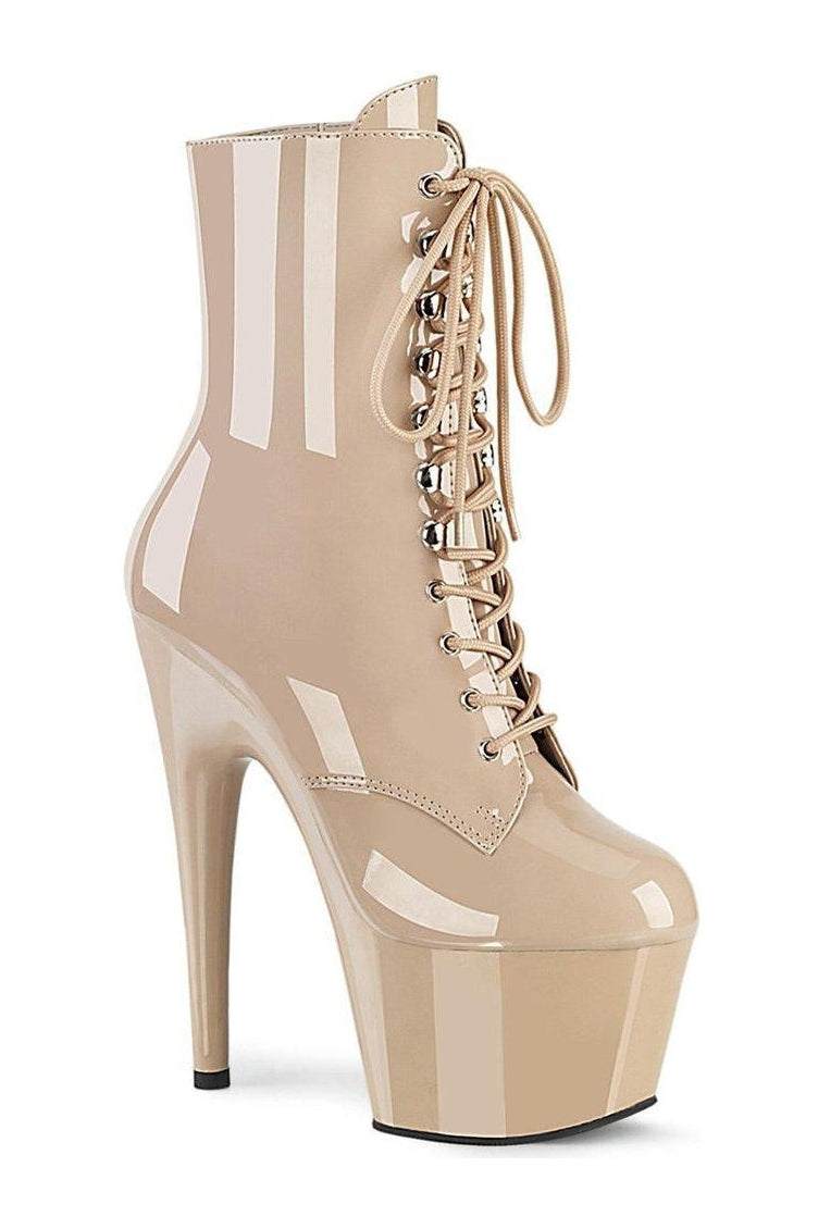 Pleaser ADORE-1020 Ankle Boot in Nude Patent from SexyShoes.com