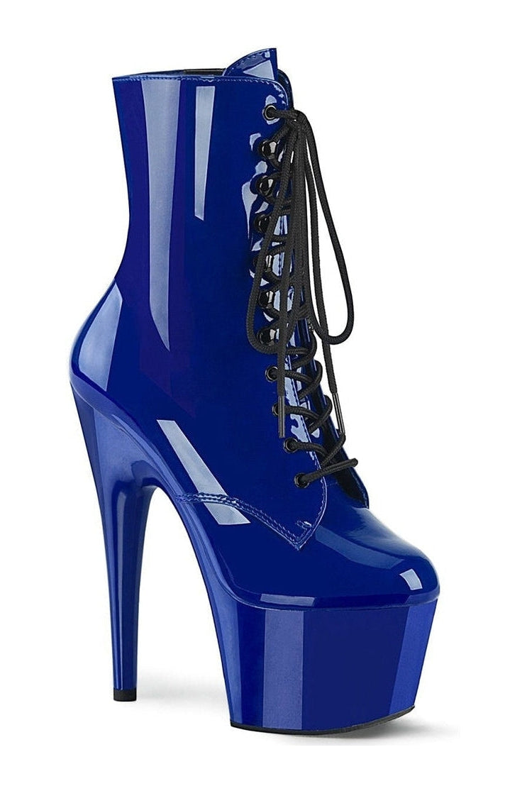 ADORE-1020 Exotic Ankle Boot | Blue Patent-Ankle Boots-Pleaser-Blue-6-Patent-SEXYSHOES.COM