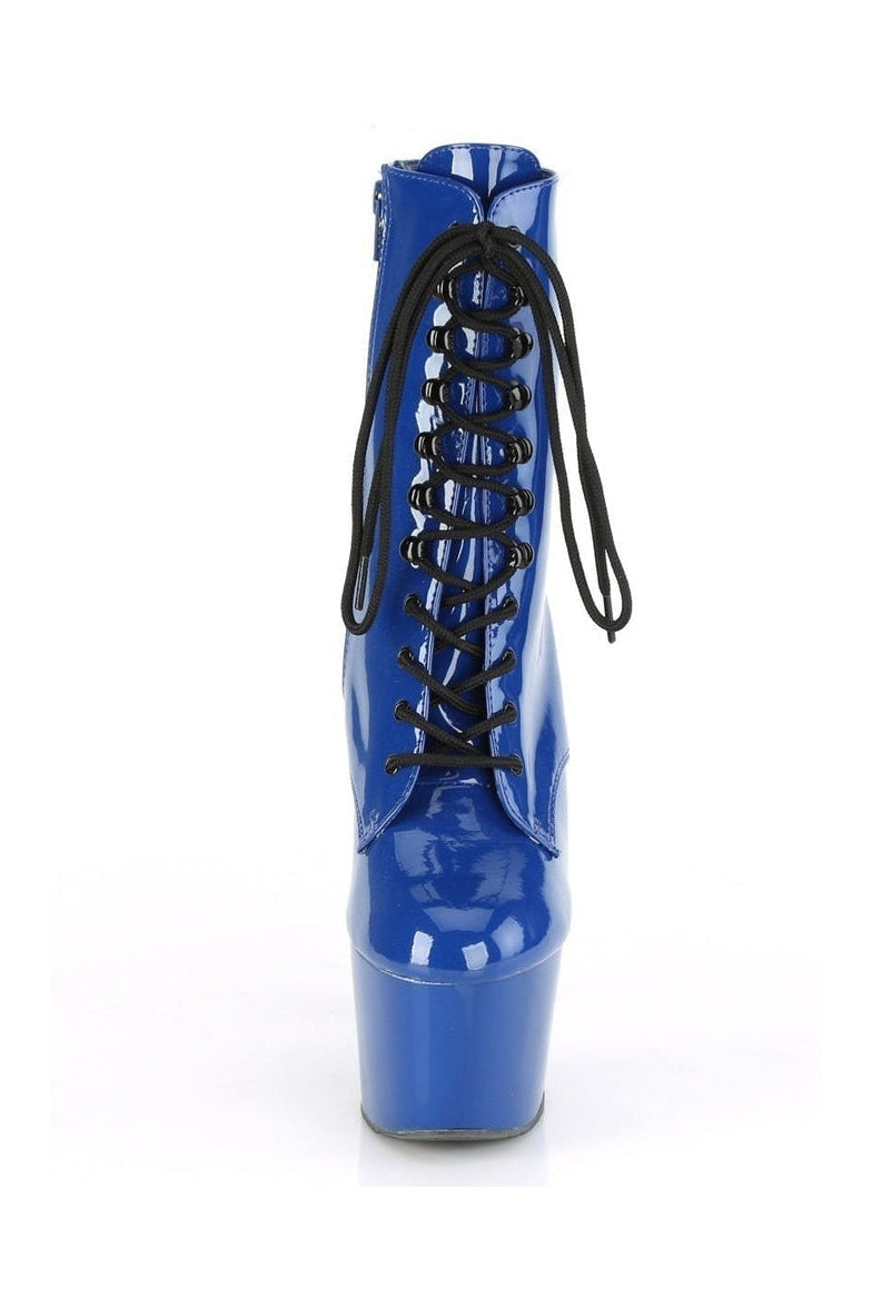 Pleaser ADORE-1020 Exotic Ankle Boot in Blue Patent