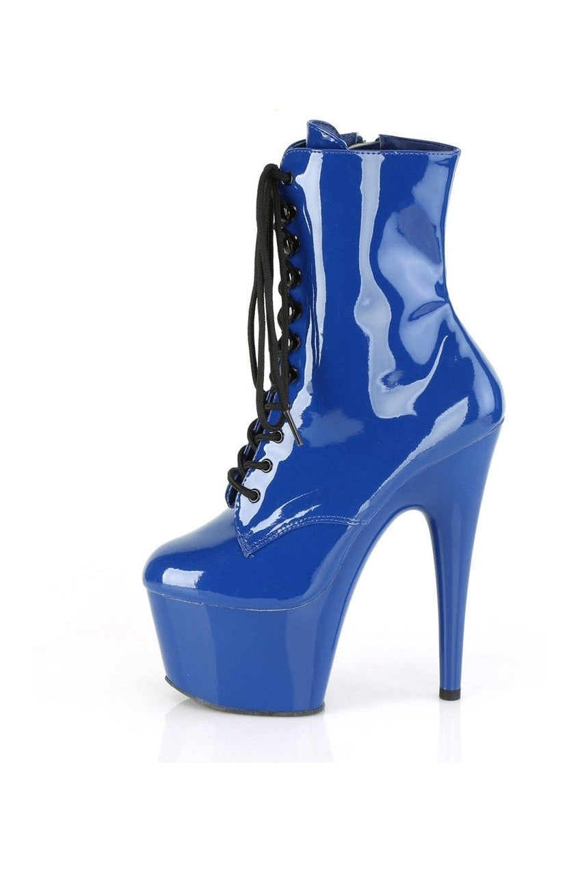 Pleaser ADORE-1020 Exotic Ankle Boot in Blue Patent