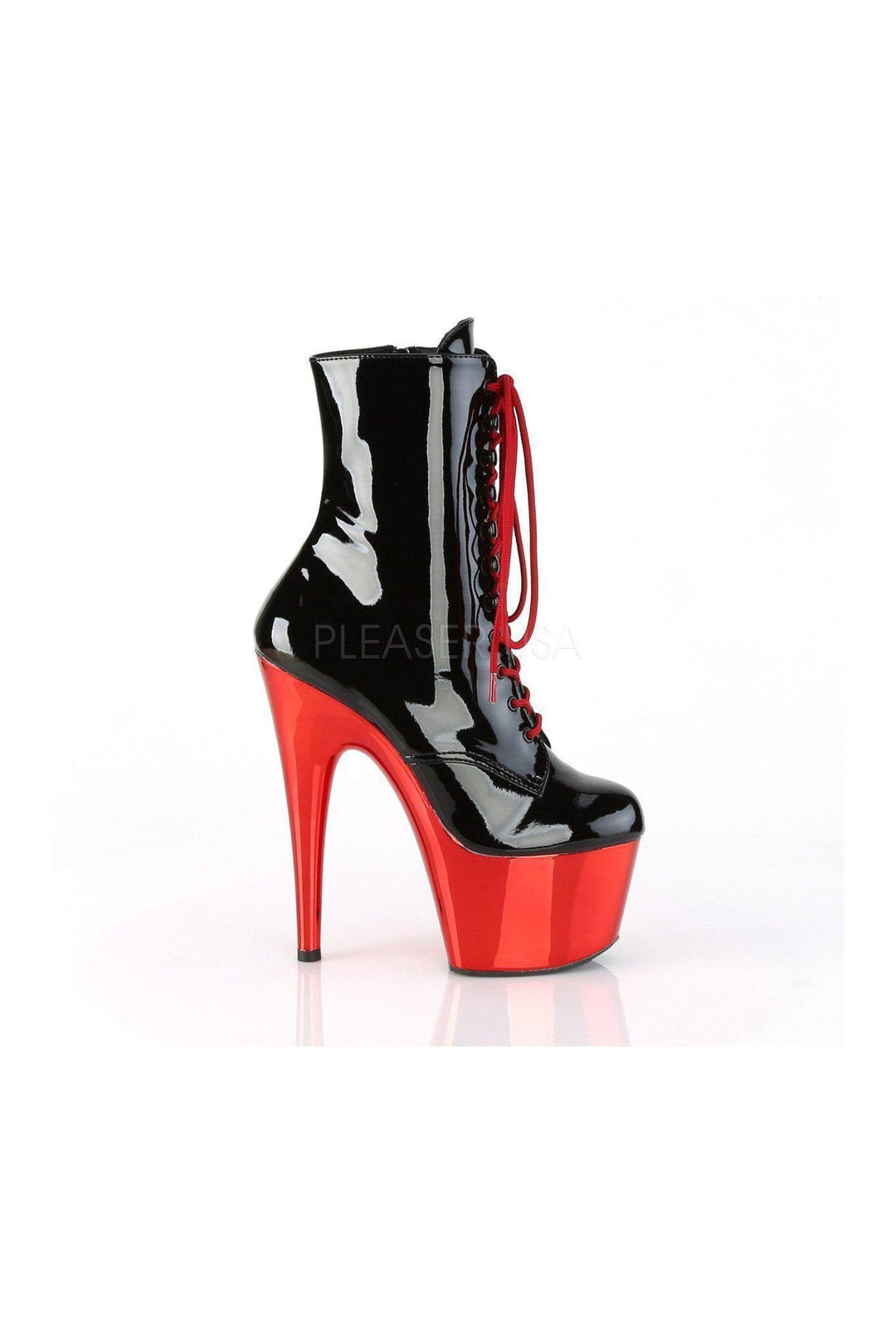 ADORE-1020 Platform Ankle Boot | Black Patent-Pleaser-SEXYSHOES.COM