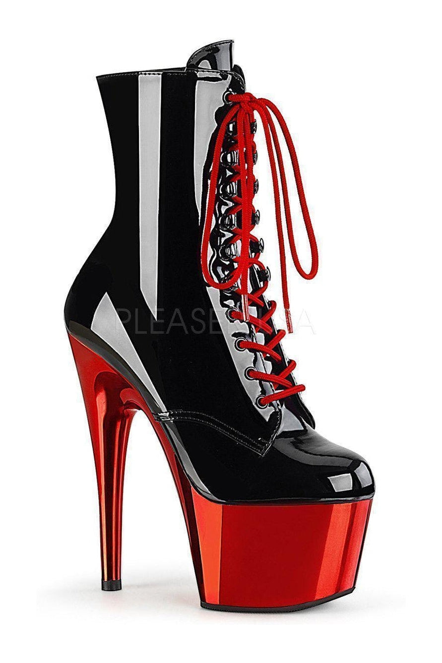 ADORE-1020 Platform Ankle Boot | Black Patent-Pleaser-SEXYSHOES.COM