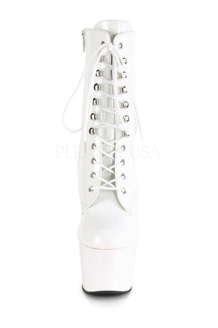 ADORE-1020 Platform Ankle Boot | White Patent-Pleaser-SEXYSHOES.COM
