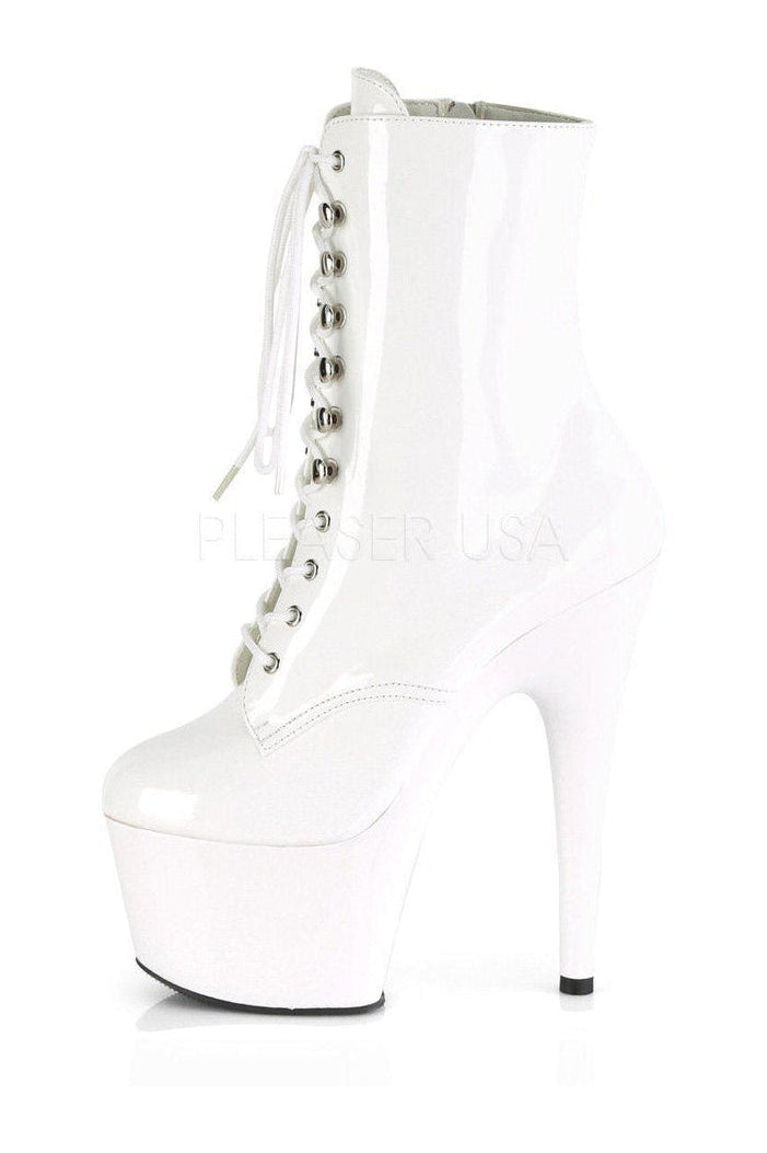 Pleaser ADORE-1020 Platform Ankle Boot in White Patent