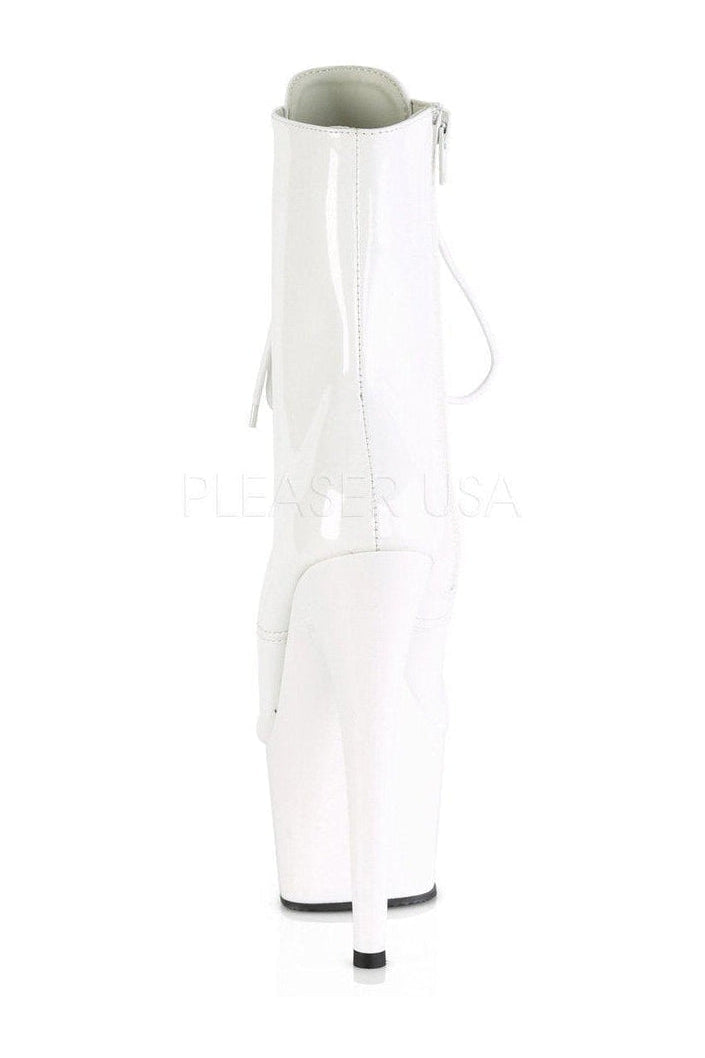 Pleaser ADORE-1020 Platform Ankle Boot in White Patent