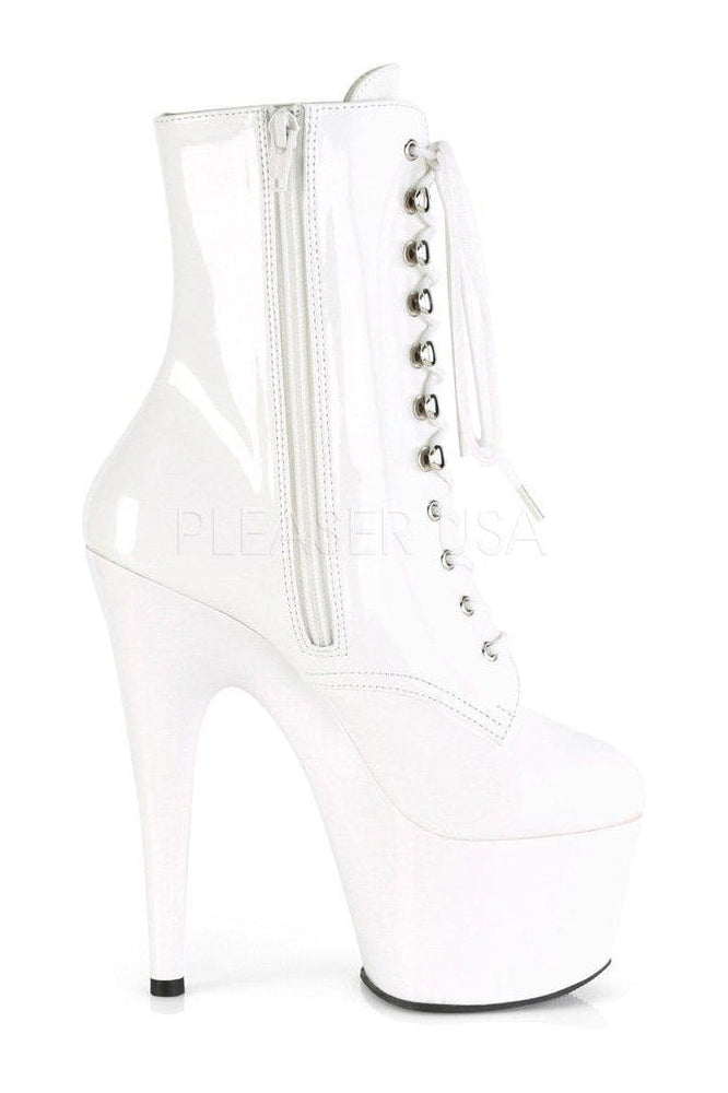 ADORE-1020 Platform Ankle Boot | White Patent-Pleaser-SEXYSHOES.COM