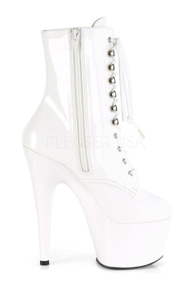 Pleaser ADORE-1020 Platform Ankle Boot in White Patent